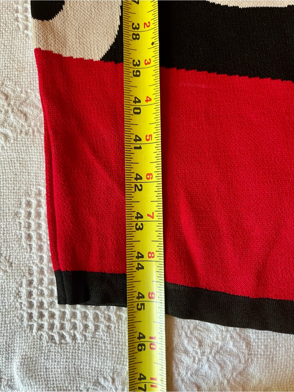 Desigual Black White Graphic Midi Dress with Asymmetrical Red Hem says BE YOU! - Picture 8 of 9